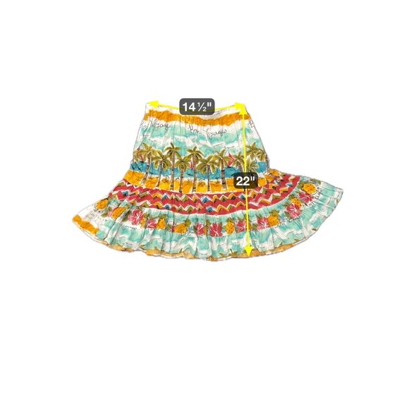 Jams World Bon Voyage Hattie Tropical Print Skirt XL Colorful Elastic Waist - Picture 8 of 10